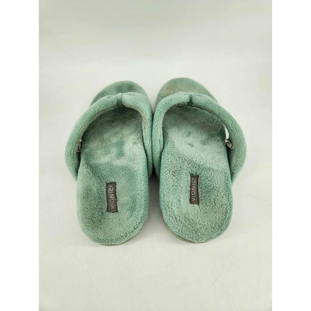 Vionic Lydia Slippers Womens 8 Sage Green Plush Thong Flip Flop Orthopedic - Picture 6 of 12